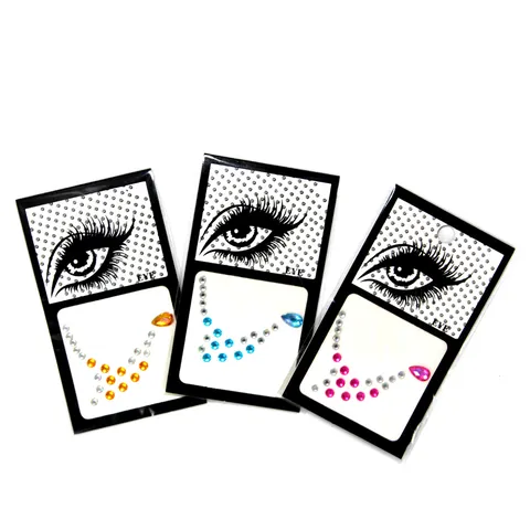 DIY Face Rhinestone Stickers Eye Crystal Gems Body Art Temporary Tattoo Self Adhesive Makeup Festival Party Decor