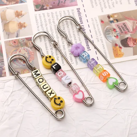 Thickened Safety Pins Large Metal Safety Pin DIY Beading Accessories Craft Pins For Phone Chain Bag Key Chain Silver Color