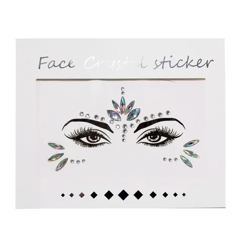 Face Crystal Stickers Rhinestone Face Gems Festival Party Makeup Eyebrow Glabella Decorative Glitter Face Stickers
