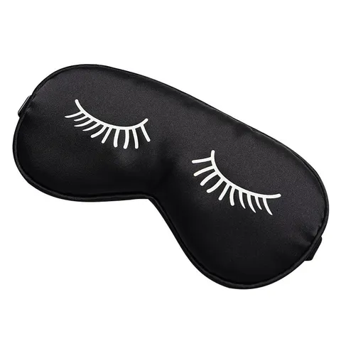 Polyester Sleep Eye Mask With Eyelash Pattern Lightweight Breathable Shading Blindfold For Travel Daily Rest Home