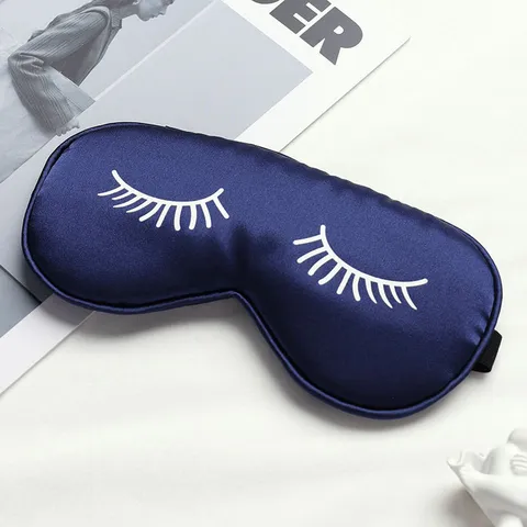 Polyester Sleep Eye Mask With Eyelash Pattern Lightweight Breathable Shading Blindfold For Travel Daily Rest Home