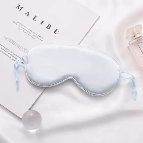 Minimalist Satin Sleep Eye Mask Shading Breathable Adjustable Strap Soft Night Eye Cover Travel Rest Eye Shield