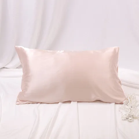Taie d'Oreiller en Satin Double Face Moderne et Minimaliste Couleur Unie Douce et Lisse Housse de Oreiller Taille Standard Chambre