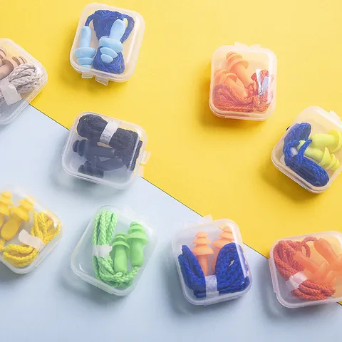 Reusable Waterproof Corded Silicone Earplugs Noise Reduction Hearing Protection Ear Plugs For Sleeping Working Studying