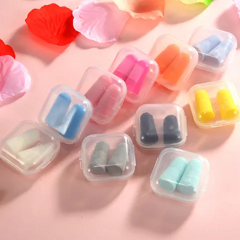 Noise Cancelling Foam Earplugs Soft Reusable Sleep Ear Plugs With Portable Plastic Storage Case For Sleeping Travel Work