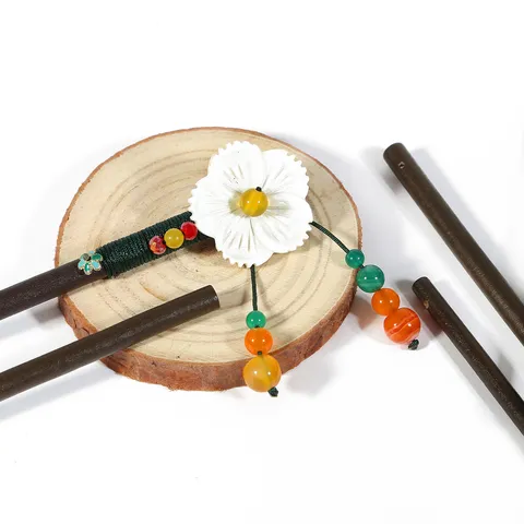 Classical Wooden Hairpin Stick Vintage Antique Hanfu Hair Accessories Retro Wood Hair Fork For Women Handmade Jewelry