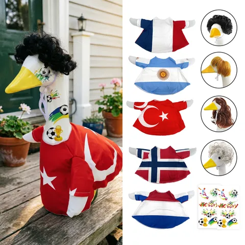 Outdoor Lawn Porch Goose National Flag Apparel Wig Sticker Set Creative Design Polyester Party Decor