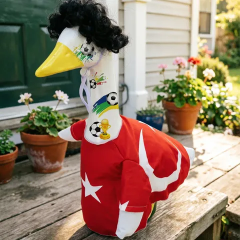 Outdoor Lawn Porch Goose National Flag Apparel Wig Sticker Set Creative Design Polyester Party Decor