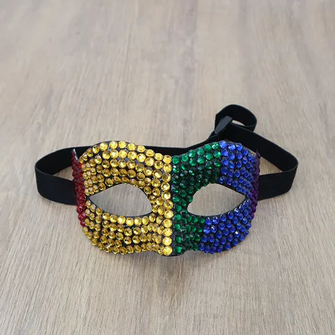 Halloween Masquerade Party Mask Plastic Rhinestone Full Drill Half Face Eye Mask Costume Prop For Women