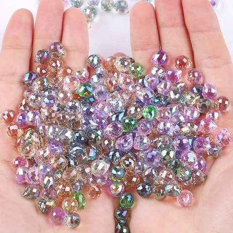 Faceted Crystal Teardrop Loose Beads DIY Jewelry Making Material Glass Craft Beads For Handmade Necklaces Earrings Accessories