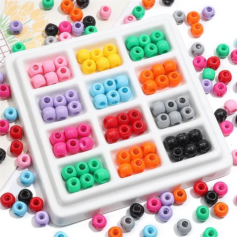 Perles Vrac en Acrylique Colorées Rondes Perles d'Espacement à Quatre Voies Accessoires de Fabrication de Bijoux de Bracelet DIY