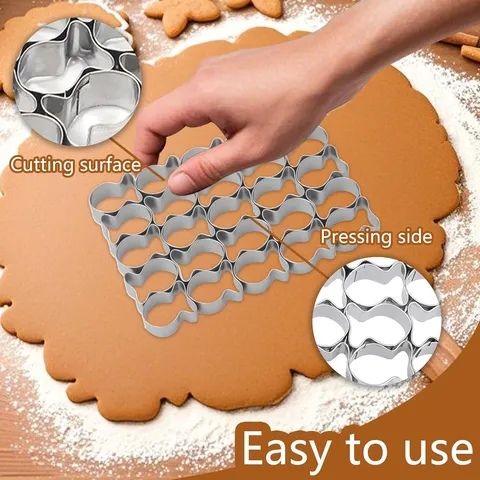 Emporte-Pièce Biscuits Poisson Rouge en Acier Inoxydable 25 Cavités Mini Moule Pâte à Sucre Accessoire de Cuisine