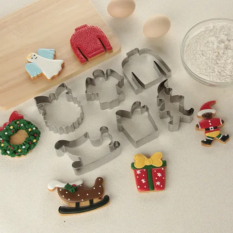 Emporte-pièce de Noël en Acier Inoxydable Moules à Biscuits en Métal Outils de Cuisson pour Pâtisserie DIY de Vacances