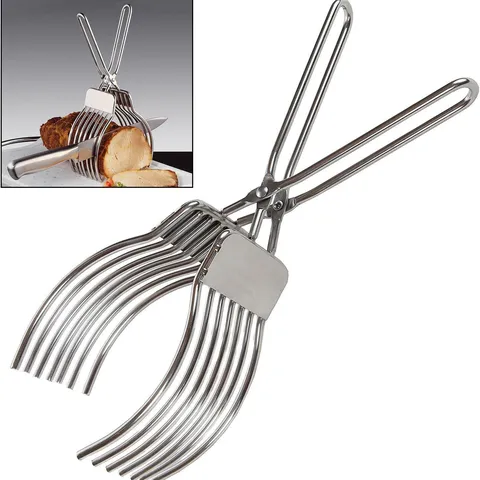 Trancheuse de Jambon en Acier Inoxydable Coupe-Pain Pince Alimentaire Guide de Découpe de Viande Multifonctionnel Ustensile de Cuisine
