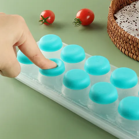 Bac à Glaçons en Silicone Avec Couvercle Démoulage Facile Moule à Glaçons Multi-Grille pour Cuisine Bar Réfrigérateur