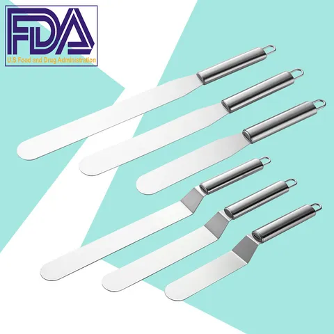 Stainless Steel Cake Spatula Butter Knife Frosting Spatula Baking Pastry Straight And Offset Spatulas Kitchen Baking Tool