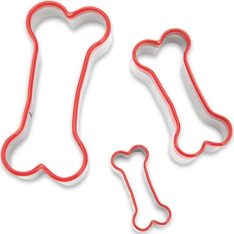 Emporte-Pièce à Biscuits en Forme d'Os de Chien en Acier Inoxydable Moule de Cuisson Poignée en PVC Souple