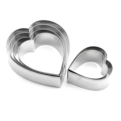 Ensemble d'Emporte-Pièces en Forme de Cœur en Acier Inoxydable Moules à Pâtisserie Emboîtables Avec Boîte de Rangement en Fer pour Pâtisserie
