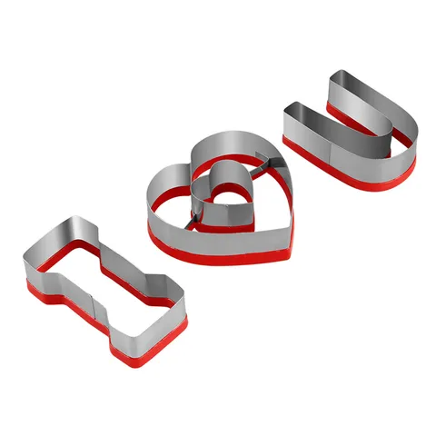 Ensemble d'Emporte-Pièces en Acier Inoxydable Saint-Valentin Moule à Pâtisserie en Forme de Cœur Avec Bord en PVC Outils de Pâtisserie pour Gâteau DIY