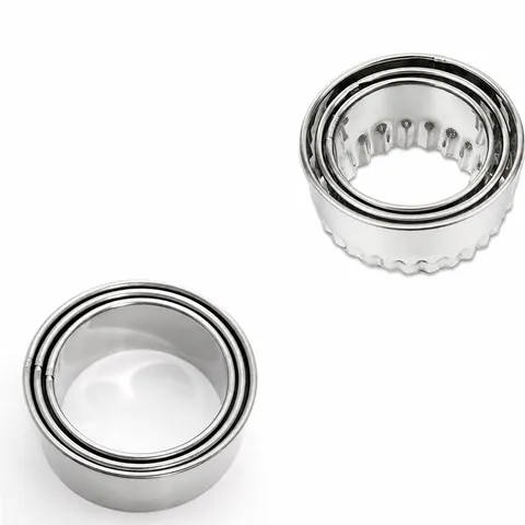 Moule à Raviolis en Acier Inoxydable Rond Et Ondulé Coupe-Pâte Cuisine Pâtisserie Outil de Cuisson
