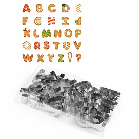 Acier Inoxydable Grand Emporte-Pièce Alphabet Métal Lettre Fondant Moule Pour Cuisson Biscuits Pâtisserie Gâteau Décoration