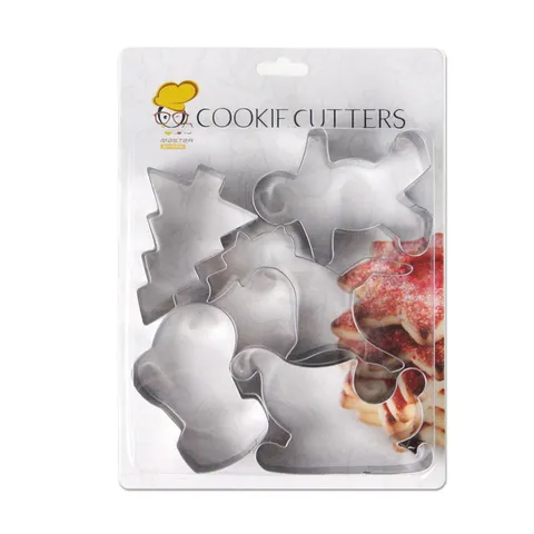 Ensemble d'Emporte-Pièces de Noël en Acier Inoxydable Moule à Biscuit Bonhomme de Pain d'Épices Outil de Pâtisserie