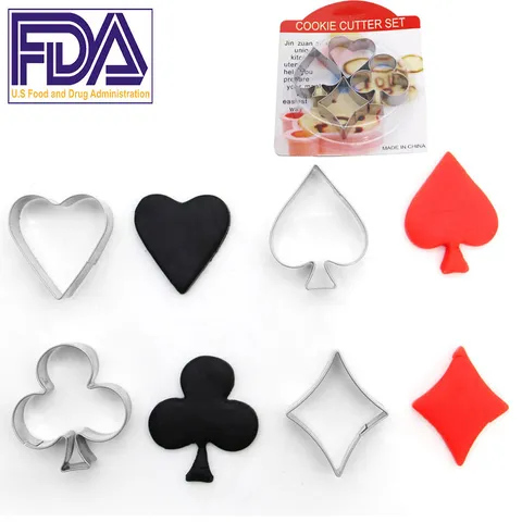 Decoupeur de Biscuits Poker en Acier Inoxydable Moules de Cartes à Jouer Pour DIY Cuisine Pâtisserie