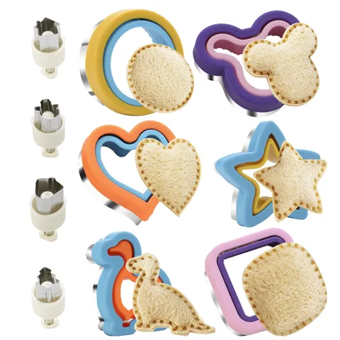 Stainless Steel Sandwich Cutter Set Bread Vegetable Fruit Cookie Mold Baking Tools Kitchen Gadgets