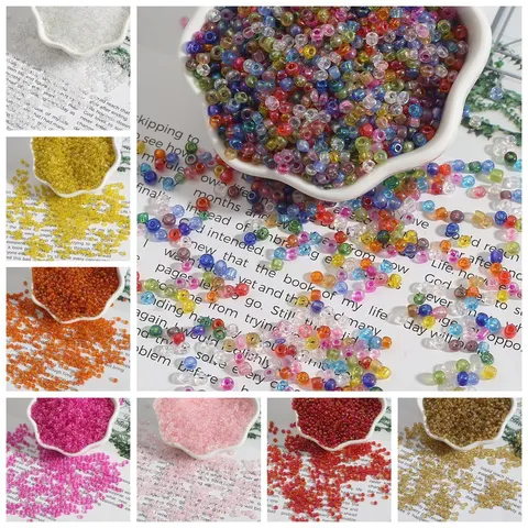 Colorful Glass Seed Beads Rainbow AB Coated Loose Beads For DIY Bracelet Necklace Jewelry Making Craft Accessories