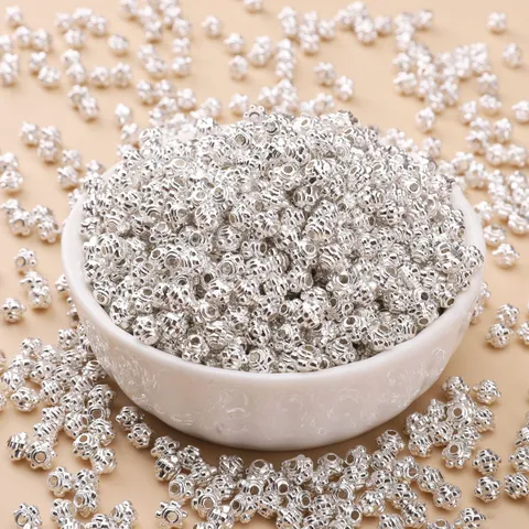 Alloy Silver Plated DIY Spacer Beads Loose Beads Assorted Shapes For Handcrafted Jewelry Making Accessories