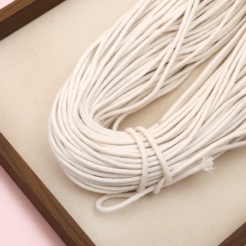 Handmade Cotton Cord Beige Cored Braided Rope For DIY Jewelry Making Crafts Keychains Accessory Home Decorative Binding Line