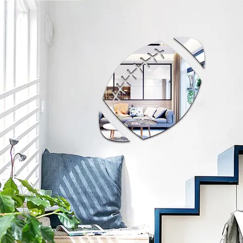 Mirror Acrylic Rugby Wall Sticker DIY Combined Football Sports Decal Self-Adhesive Home Kids Room Wall Decor