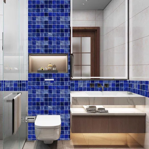 Adhesivos De Pared De Mosaico De PVC Impermeable Baldosa Retro Cocina Pelar Y Pegar Calcomanías Papel Pintado Decorativo Extraíble Para Decoración Del Hogar