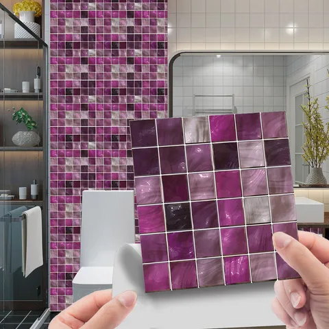 Stickers Muraux Mosaïque Rétro Adhésifs PVC Imperméables Décoration Murale Pour Salon Chambre