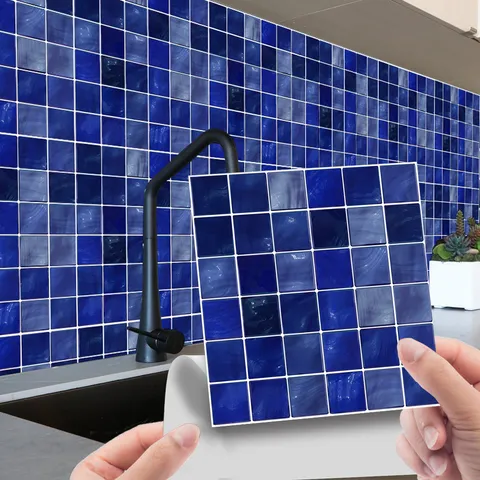 Adhesivos De Pared De Mosaico De PVC Impermeable Baldosa Retro Cocina Pelar Y Pegar Calcomanías Papel Pintado Decorativo Extraíble Para Decoración Del Hogar