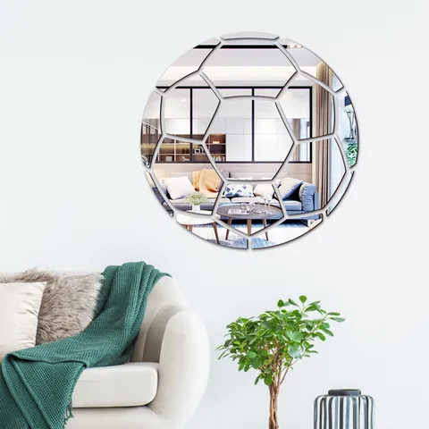Acrylic Soccer Mirror Wall Stickers DIY Removable Decals For Kids Room Living Room Nursery Home Decor Background Decoration