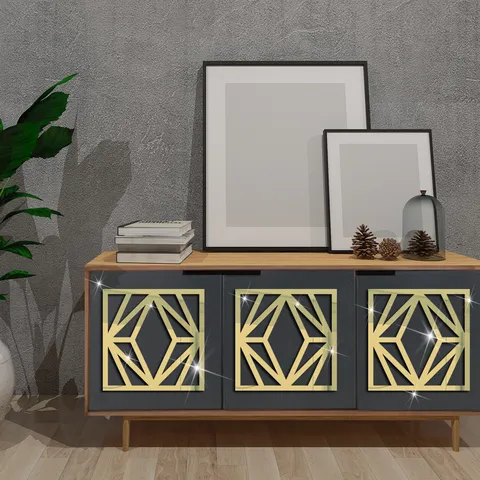 3D Geometric Puzzle Acrylic Wall Sticker Crystal Mirror Sticker Waterproof Self Adhesive Home Decor For Living Room Bedroom