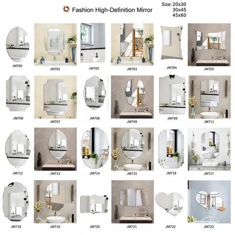 Acrylic Mirror Wall Sticker Modern Minimalist Decorative Mirror For Bathroom Living Room Home Decor