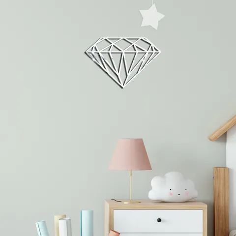 Adhesivo de Pared de Espejo Acrílico de Diamante Geométrico Moderno Minimalista Pegatina Autoadhesiva Decoración de Hogar Sala Dormitorio