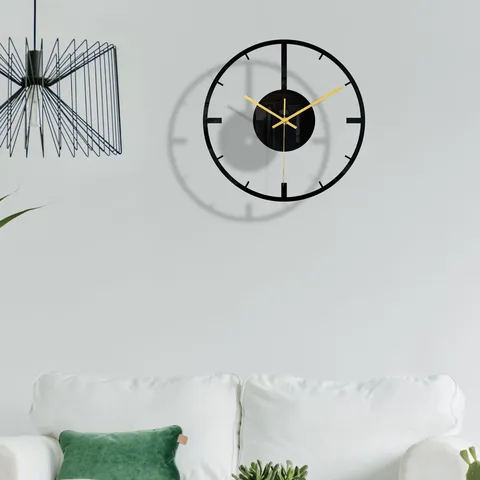 Modern Minimalist Acrylic Wall Clock Silent Sweep Movement Round Black Decorative Clock For Living Room Office Home Decor