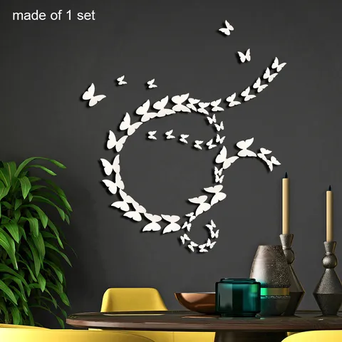 3D Pearl Paper Butterfly Wall Stickers DIY Hollow Wall Decals For Living Room Bedroom Wedding Party Home Decor
