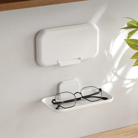 Wandmontiertes Faltbares Aufbewahrungsregal Lochfreier Kunststoff Organizer Für Badezimmer Toilette Brille Handy Uhr Kleinkram