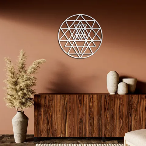 Flower Of Life Geometric Lines Acrylic Mirror Wall Sticker 3D Art Decal For Living Room Bedroom Home Decor