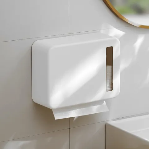 Distributore di Asciugamani di Carta da Parete Scatola di Fazzoletti in Plastica ABS con Finestra Trasparente per Bagno Cucina Hotel Uso Commerciale