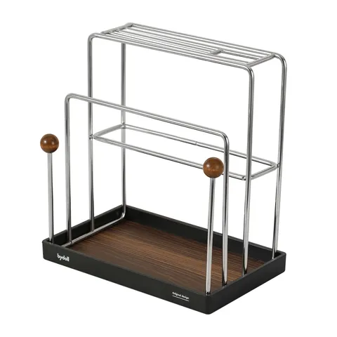 Support de Couteau de Cuisine en Acier Inoxydable Multifonctionnel Bureau Coupeur Étagère de Rangement Planche à Découper Organisateur de Cuisine