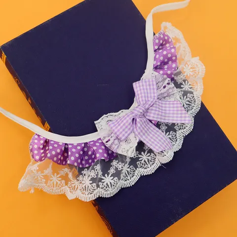 Cute Cat Dog Lace Bib Pet Collar Cotton Bowknot Scarf Kitten Puppy Neckwear Pet Decorative Accessories