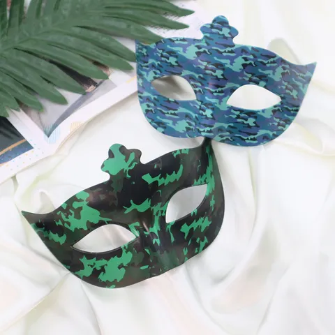 Kunststoff Halbgesicht Camouflage Maske Maskerade Party Requisiten Halloween Festival Kostüm Zubehör Cosplay Dekoration
