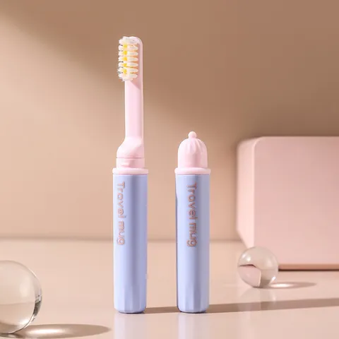 Cepillo de Dientes Plegable de Viaje Portátil Cerdas Suaves Mini Cepillo Compacto Estuche de Almacenamiento para Adultos Niños