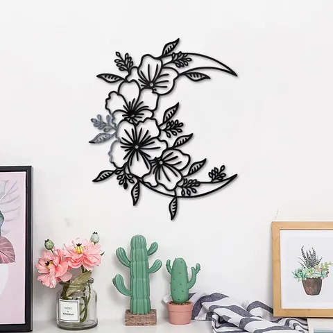 3D Acryl Spiegel Wandaufkleber Blumen Mond Kunst Design Selbstklebend Wohnzimmer Schlafzimmer Dekorative Wandtattoo