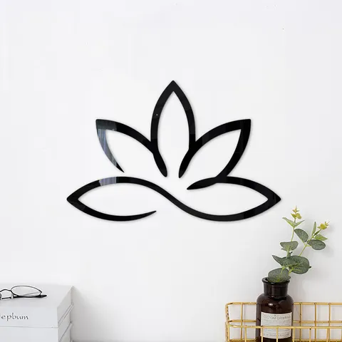 3D Acryl Spiegel Wandaufkleber Lotusblume DIY Selbstklebend Wandtattoo Moderne Heimdekoration Wohnzimmer Schlafzimmer Kunst